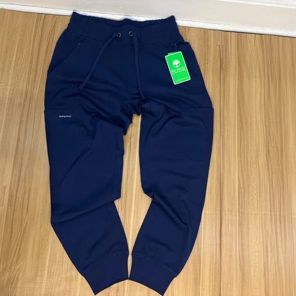Healing Hands Dark Blue Joggers Womens - Picture 2 of 5